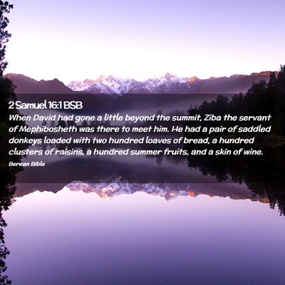 Picture 02 - 2 Samuel 16:1 BSB - When David had gone a little beyond the summit, - Bible Verse Picture