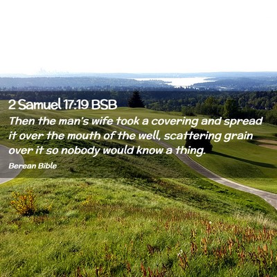 Picture 02 - 2 Samuel 17:19 BSB - Then the man’s wife took a covering and spread - Bible Verse Picture
