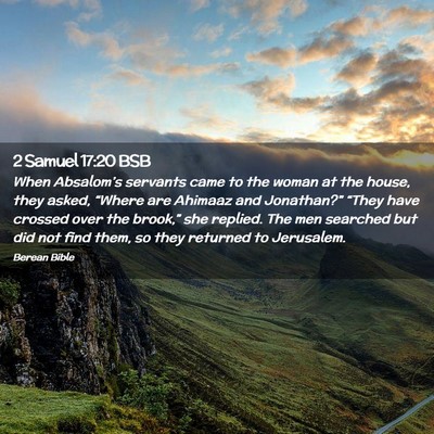 Picture 02 - 2 Samuel 17:20 BSB - When Absalom’s servants came to the woman at - Bible Verse Picture