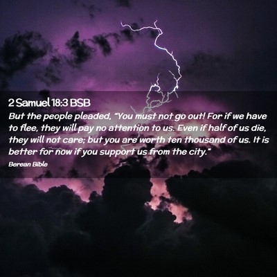 Picture 02 - 2 Samuel 18:3 BSB - But the people pleaded, “You must not go out! - Bible Verse Picture