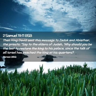 Picture 02 - 2 Samuel 19:11 BSB - Then King David sent this message to Zadok and - Bible Verse Picture