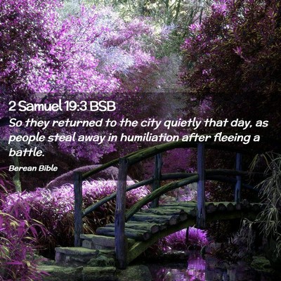 Picture 02 - 2 Samuel 19:3 BSB - So they returned to the city quietly that day, as - Bible Verse Picture