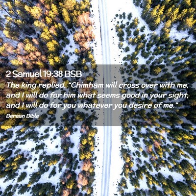 Picture 02 - 2 Samuel 19:38 BSB - The king replied, “Chimham will cross over with - Bible Verse Picture