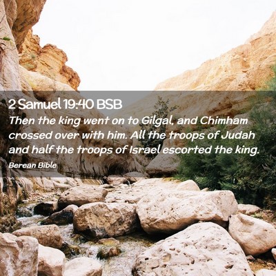 Picture 02 - 2 Samuel 19:40 BSB - Then the king went on to Gilgal, and Chimham - Bible Verse Picture