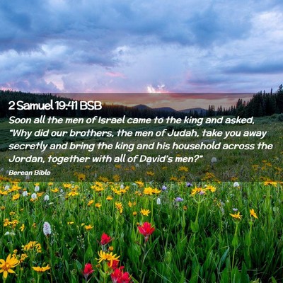 Picture 02 - 2 Samuel 19:41 BSB - Soon all the men of Israel came to the king and - Bible Verse Picture
