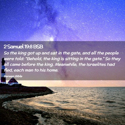 Picture 02 - 2 Samuel 19:8 BSB - So the king got up and sat in the gate, and all - Bible Verse Picture