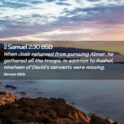 Picture 02 - 2 Samuel 2:30 BSB - When Joab returned from pursuing Abner, he - Bible Verse Picture