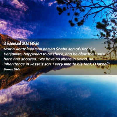 Picture 02 - 2 Samuel 20:1 BSB - Now a worthless man named Sheba son of Bichri, a - Bible Verse Picture