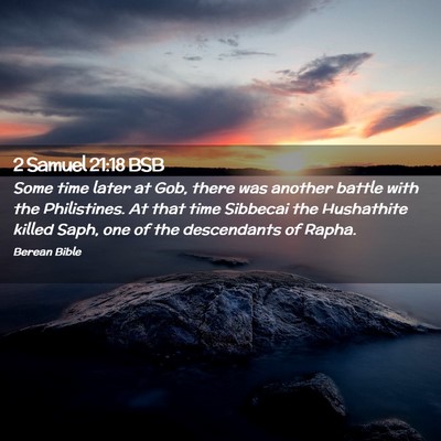 Picture 02 - 2 Samuel 21:18 BSB - Some time later at Gob, there was another battle - Bible Verse Picture