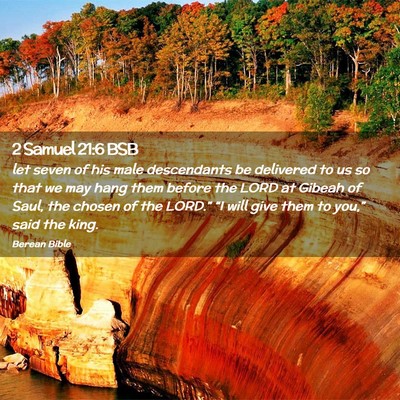 Picture 02 - 2 Samuel 21:6 BSB - let seven of his male descendants be delivered to - Bible Verse Picture