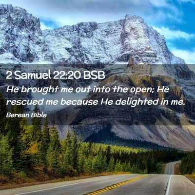 Picture 02 - 2 Samuel 22:20 BSB - He brought me out into the open; He rescued me - Bible Verse Picture