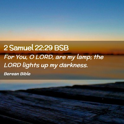 Picture 02 - 2 Samuel 22:29 BSB - For You, O LORD, are my lamp; the LORD lights up - Bible Verse Picture