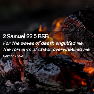 Picture 02 - 2 Samuel 22:5 BSB - For the waves of death engulfed me; the torrents - Bible Verse Picture