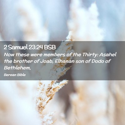 Picture 02 - 2 Samuel 23:24 BSB - Now these were members of the Thirty: Asahel the - Bible Verse Picture