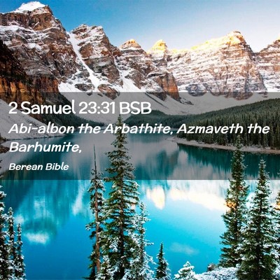 Picture 02 - 2 Samuel 23:31 BSB - Abi-albon the Arbathite, Azmaveth the - Bible Verse Picture