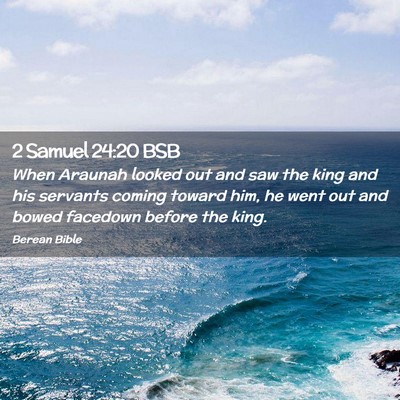 Picture 02 - 2 Samuel 24:20 BSB - When Araunah looked out and saw the king and his - Bible Verse Picture