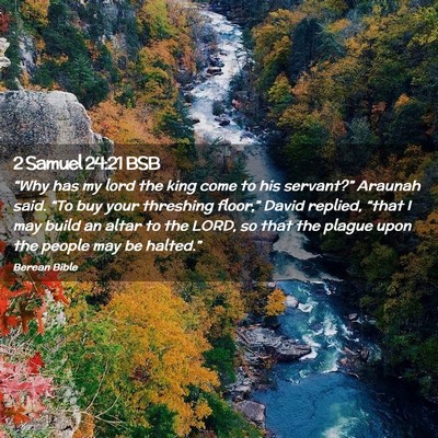 Picture 02 - 2 Samuel 24:21 BSB - “Why has my lord the king come to his - Bible Verse Picture