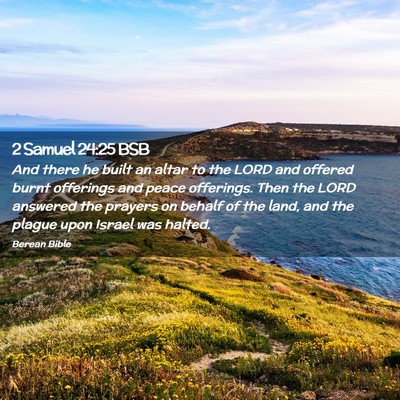 Picture 02 - 2 Samuel 24:25 BSB - And there he built an altar to the LORD and - Bible Verse Picture