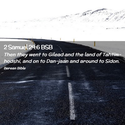 Picture 02 - 2 Samuel 24:6 BSB - Then they went to Gilead and the land of - Bible Verse Picture