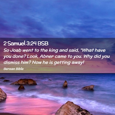 Picture 02 - 2 Samuel 3:24 BSB - So Joab went to the king and said, “What have - Bible Verse Picture