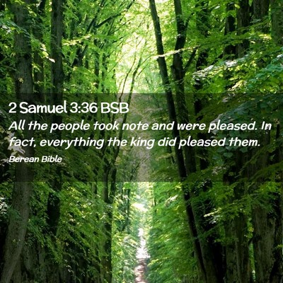 Picture 02 - 2 Samuel 3:36 BSB - All the people took note and were pleased. In - Bible Verse Picture