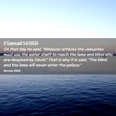 Picture 02 - 2 Samuel 5:8 BSB - On that day he said, “Whoever attacks the - Bible Verse Picture