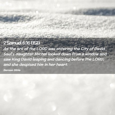 Picture 02 - 2 Samuel 6:16 BSB - As the ark of the LORD was entering the City of - Bible Verse Picture