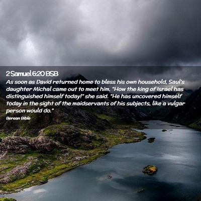 Picture 02 - 2 Samuel 6:20 BSB - As soon as David returned home to bless his own - Bible Verse Picture