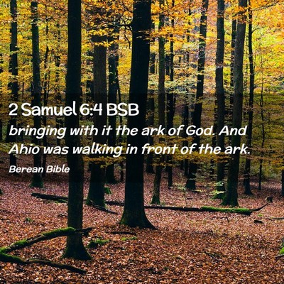 Picture 02 - 2 Samuel 6:4 BSB - bringing with it the ark of God. And Ahio was - Bible Verse Picture