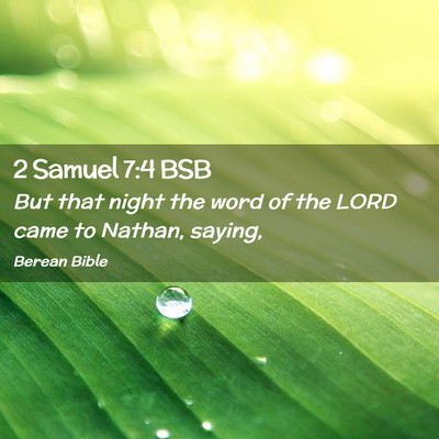 Picture 02 - 2 Samuel 7:4 BSB - But that night the word of the LORD came to - Bible Verse Picture
