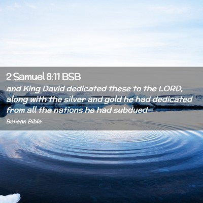 Picture 02 - 2 Samuel 8:11 BSB - and King David dedicated these to the LORD, along - Bible Verse Picture