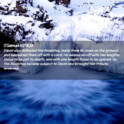 Picture 02 - 2 Samuel 8:2 BSB - David also defeated the Moabites, made them lie - Bible Verse Picture