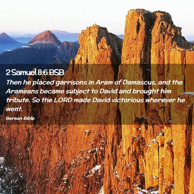 Picture 02 - 2 Samuel 8:6 BSB - Then he placed garrisons in Aram of Damascus, and - Bible Verse Picture