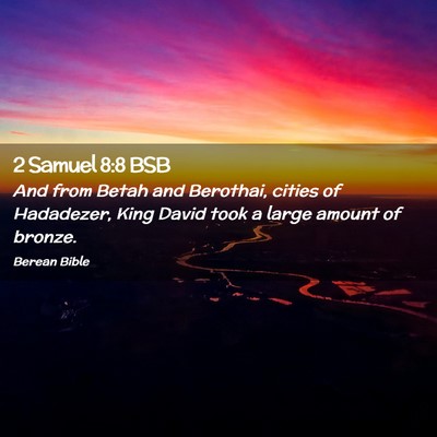 Picture 02 - 2 Samuel 8:8 BSB - And from Betah and Berothai, cities of Hadadezer, - Bible Verse Picture