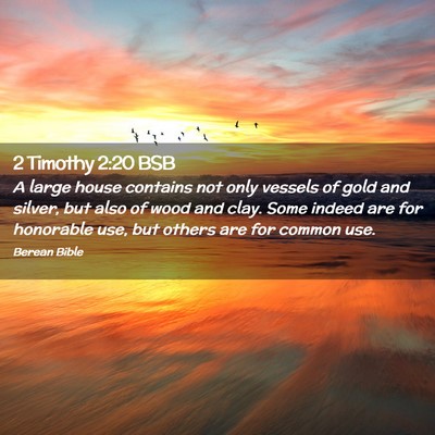 Picture 02 - 2 Timothy 2:20 BSB - A large house contains not only vessels of gold - Bible Verse Picture