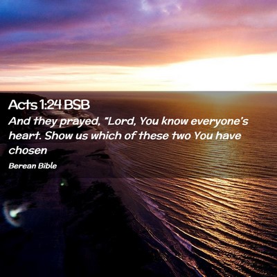 Picture 02 - Acts 1:24 BSB - And they prayed, “Lord, You know everyone’s - Bible Verse Picture