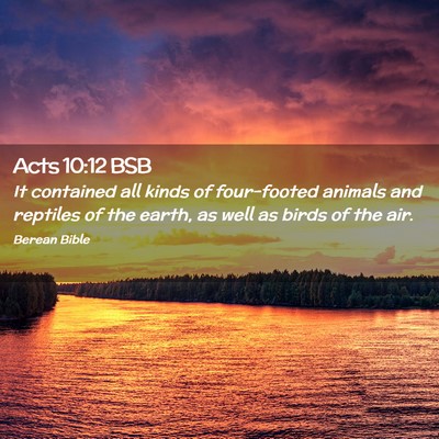 Picture 02 - Acts 10:12 BSB - It contained all kinds of four-footed animals and - Bible Verse Picture