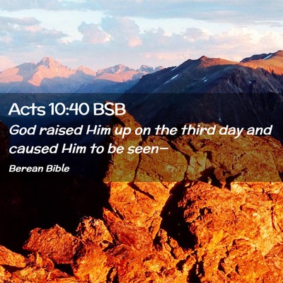 Picture 02 - Acts 10:40 BSB - God raised Him up on the third day and caused Him - Bible Verse Picture