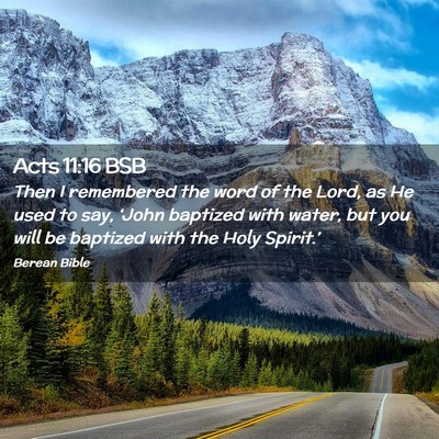 Picture 02 - Acts 11:16 BSB - Then I remembered the word of the Lord, as He - Bible Verse Picture