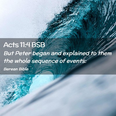 Picture 02 - Acts 11:4 BSB - But Peter began and explained to them the whole - Bible Verse Picture