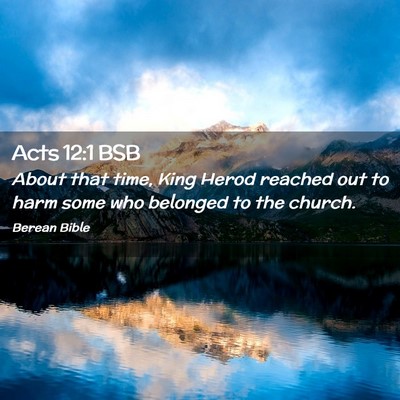 Picture 02 - Acts 12:1 BSB - About that time, King Herod reached out to harm - Bible Verse Picture