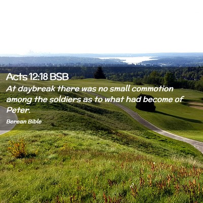 Picture 02 - Acts 12:18 BSB - At daybreak there was no small commotion among - Bible Verse Picture