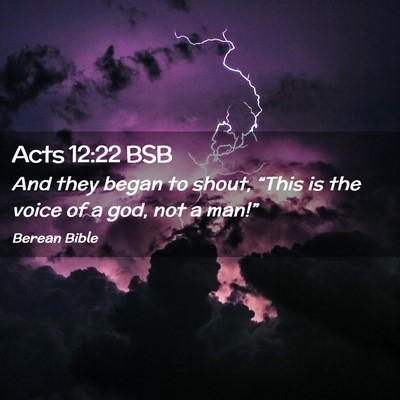 Picture 02 - Acts 12:22 BSB - And they began to shout, “This is the voice of - Bible Verse Picture