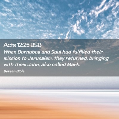 Picture 02 - Acts 12:25 BSB - When Barnabas and Saul had fulfilled their - Bible Verse Picture