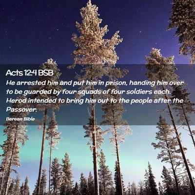 Picture 02 - Acts 12:4 BSB - He arrested him and put him in prison, handing - Bible Verse Picture
