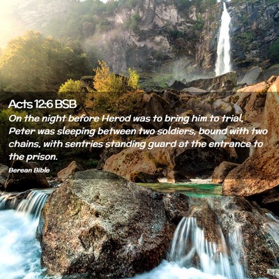 Picture 02 - Acts 12:6 BSB - On the night before Herod was to bring him to - Bible Verse Picture