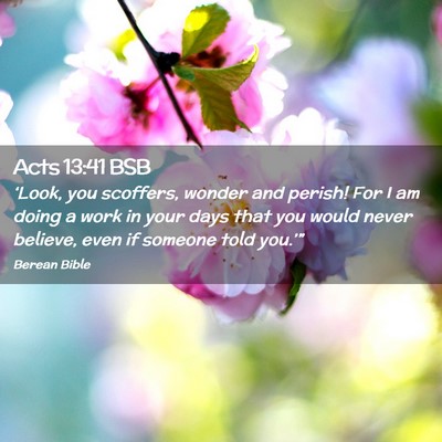 Picture 02 - Acts 13:41 BSB - ‘Look, you scoffers, wonder and perish! For I - Bible Verse Picture
