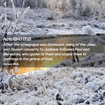 Picture 02 - Acts 13:43 BSB - After the synagogue was dismissed, many of the - Bible Verse Picture