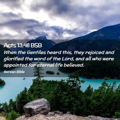 Picture 02 - Acts 13:48 BSB - When the Gentiles heard this, they rejoiced and - Bible Verse Picture