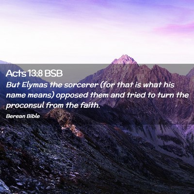 Picture 02 - Acts 13:8 BSB - But Elymas the sorcerer (for that is what his - Bible Verse Picture